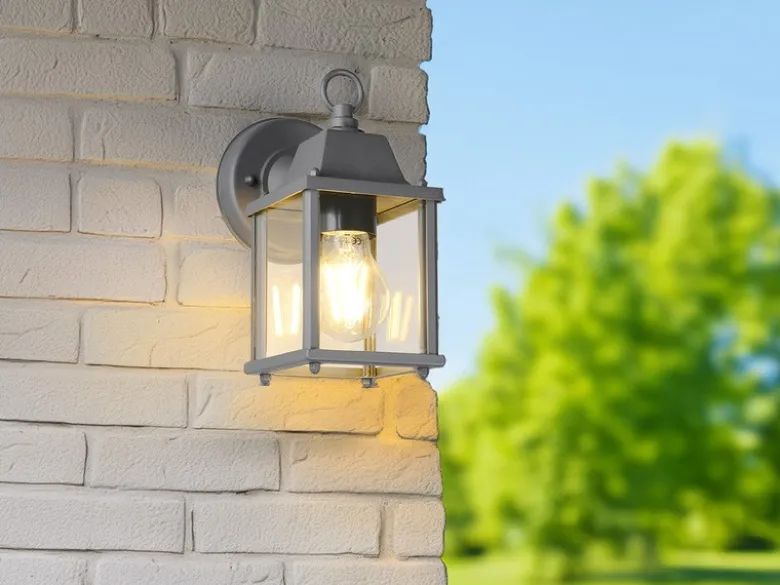LED Landhausstil Außenwandleuchte, Wandlaterne Anthrazit, Höhe 22cm