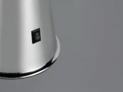LED Lavalampe ETNA im 90er Jahre Design, Silber mit roter Lava, Höhe 39,5cm
