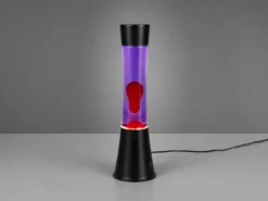 LED Lavalampe ETNA im 90er Jahre Design, Schwarz mit roter Lava, Höhe 39,5cm