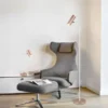 LED Leseleuchte Metall Coffee / Weiß, Spot schwenkbar, Höhe 151cm