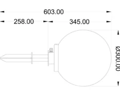 LED Leuchtkugel für den Garten mit Strom Weiß, 5m Kabel, Ø 30cm