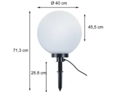 LED Leuchtkugel für den Garten mit Strom Weiß, 5m Kabel, Ø 40cm