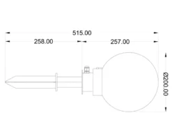 LED Leuchtkugel für den Garten mit Strom Weiß, 5m Kabel, Ø 20cm