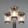 LED Mastleuchte Außen Kandelaber 3-flammig, Anthrazit, Höhe 220cm