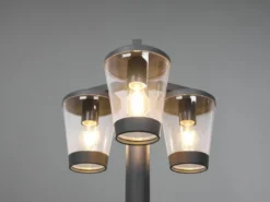 LED Mastleuchte Außen Kandelaber 3-flammig, Anthrazit, Höhe 220cm