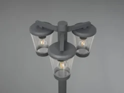 LED Mastleuchte Außen Kandelaber 3-flammig, Anthrazit, Höhe 220cm
