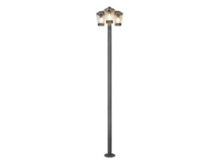 LED Mastleuchte Außen Kandelaber 3-flammig, Anthrazit, Höhe 220cm
