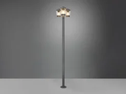 LED Mastleuchte Außen Kandelaber 3-flammig, Anthrazit, Höhe 220cm