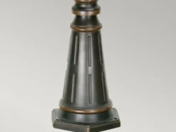 LED Mastleuchte im Jugendstil mit Amberglas, Höhe 237cm