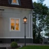 LED Mastleuchte Laterne aus Aluminium Schwarz, Höhe 255cm