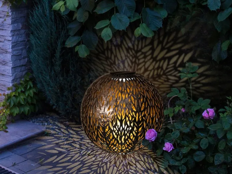 LED Metall Solarkugeln 3er SET Ø 18cm & 27cm mit Erdspieß