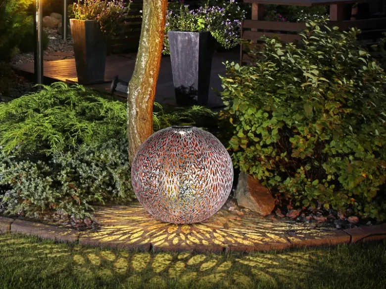 LED Metall Solarkugeln 3er SET Ø 18cm & 27cm mit Erdspieß