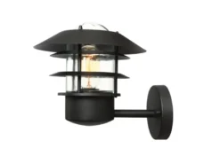 LED Moderne Außen Wandlaterne aus Edelstahl, Schwarz Höhe 24cm
