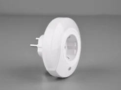 LED Nachtlicht BAILEY Plug-in mit Steckdose & Dämmerungssensor - Ø 9cm