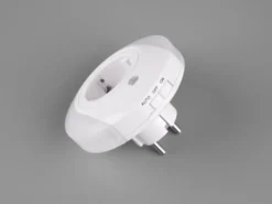 LED Nachtlicht BAILEY Plug-in mit Steckdose & Dämmerungssensor - Ø 9cm