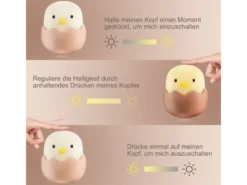 LED Nachtlicht EGGY EGG, per USB aufladbar, dimmbar, 7 Lichtfarben - Höhe 12cm