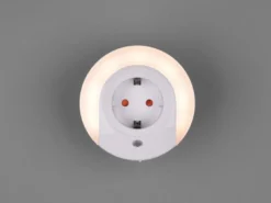 LED Nachtlichter 2er SET Plug-in mit Steckdose & Dämmerungssensor - Ø 9cm
