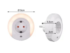 LED Nachtlichter 2er SET Plug-in mit Steckdose & Dämmerungssensor - Ø 9cm