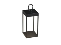 LED Outdoor Akku Tischleuchte RAVELLO Aluminium Schwarz, Höhe 30cm