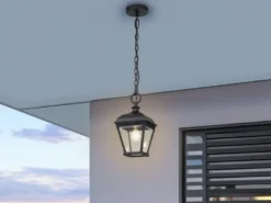 LED Outdoor Hängelampe Kettenlaterne Landhausstil, max. Höhe 141cm