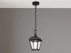 LED Outdoor Hängelampe Kettenlaterne Landhausstil, max. Höhe 141cm