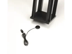 LED Outdoor Laterne CANNES USB aufladbar für Boden & Tisch, Schwarz Höhe 42cm