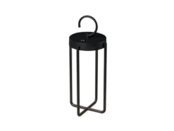 LED Outdoor Laterne MANOROLA USB aufladbar für Boden & Tisch, Schwarz Höhe 39cm