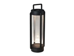 LED Outdoor Laterne OTRANTO USB aufladbar für Boden & Tisch, Schwarz Höhe 44cm