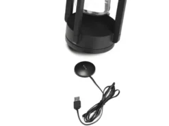 LED Outdoor Laterne OTRANTO USB aufladbar für Boden & Tisch, Schwarz Höhe 44cm