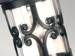 LED Outdoor Pendelleuchte aus Alu im Landhausstil, Schwarz Ø15cm