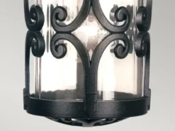 LED Outdoor Pendelleuchte aus Alu im Landhausstil, Schwarz Ø15cm