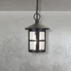 LED Outdoor Pendelleuchte aus Alu im Landhausstil, Schwarz Ø15cm