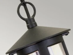 LED Outdoor Pendelleuchte aus Alu im Landhausstil, Schwarz Ø15cm