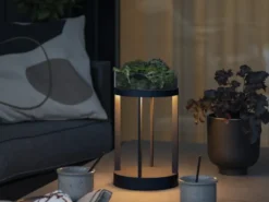 LED Outdoor Tischlaterne CHIETI per USB aufladbar, Schwarz Höhe 25cm