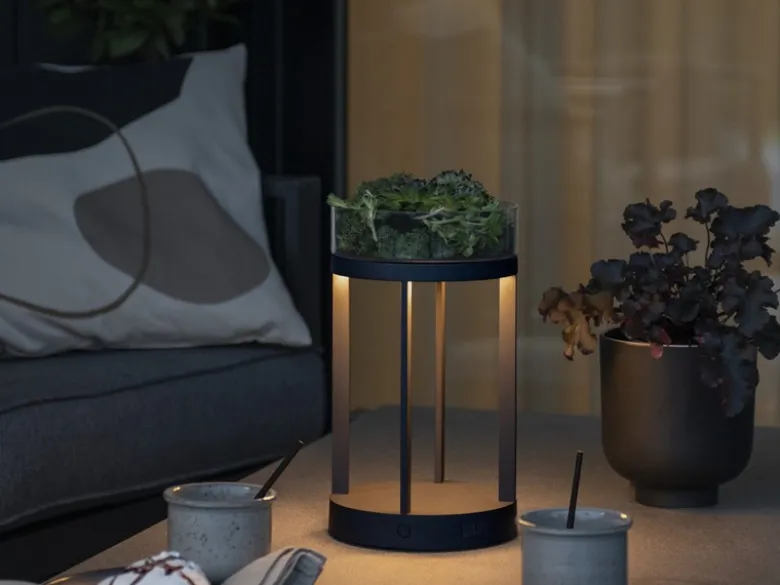 LED Outdoor Tischlaterne CHIETI per USB aufladbar, Schwarz Höhe 25cm