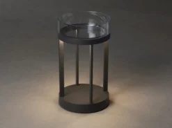 LED Outdoor Tischlaterne CHIETI per USB aufladbar, Grau Höhe 25cm
