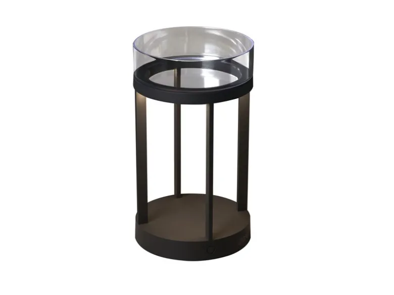 LED Outdoor Tischlaterne CHIETI per USB aufladbar, Grau Höhe 25cm