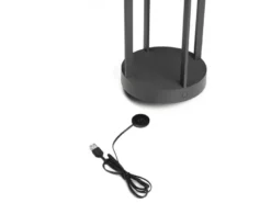 LED Outdoor Tischlaterne CHIETI per USB aufladbar, Grau Höhe 25cm