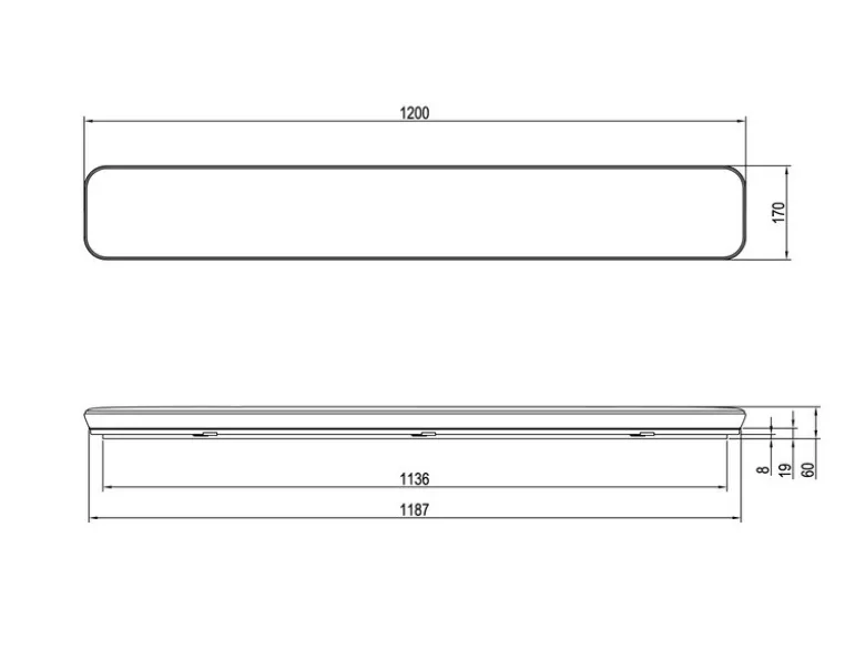LED Panel Deckenleuchte BLANCA flach, hell & dimmbar, Warmweiß, Breite 120cm