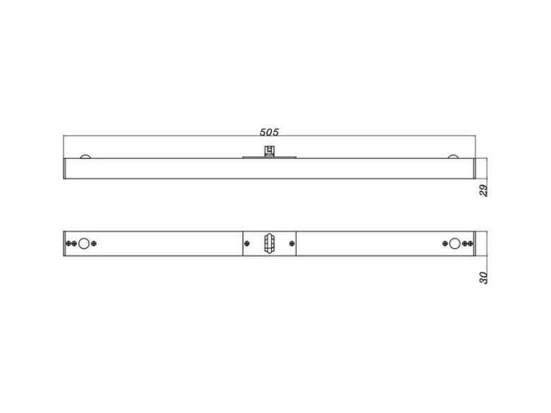 LED Panel Schwarz Breite 50,5cm für 2-Phasen Schienensystem DUOline