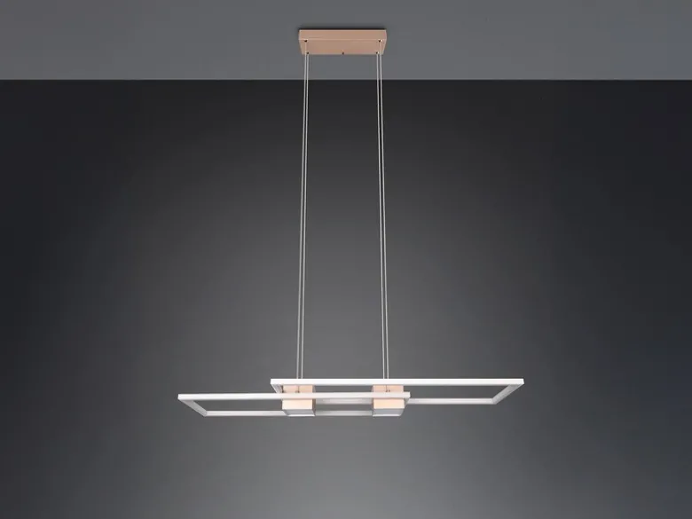 LED Pendelleuchte ALBANY Coffee mit Fernbedienung dimmbar lang, Breite 100cm