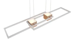 LED Pendelleuchte ALBANY Coffee mit Fernbedienung dimmbar lang, Breite 100cm