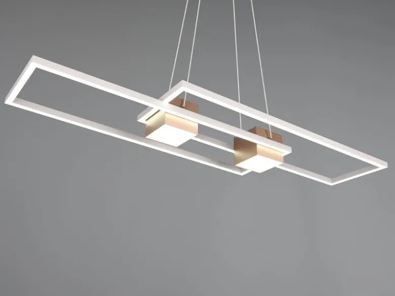 LED Pendelleuchte ALBANY Coffee mit Fernbedienung dimmbar lang, Breite 100cm