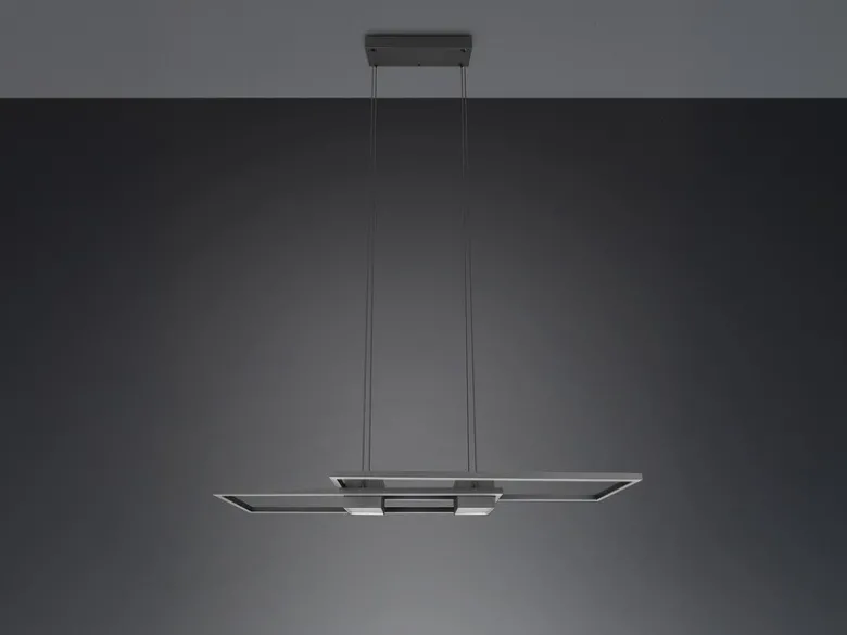 LED Pendelleuchte ALBANY Schwarz mit Fernbedienung dimmbar lang, Breite 100cm