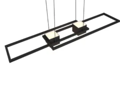 LED Pendelleuchte ALBANY Schwarz mit Fernbedienung dimmbar lang, Breite 100cm