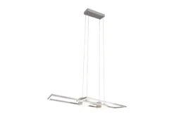 LED Pendelleuchte ALBANY Silber mit Fernbedienung dimmbar lang, Breite 100cm