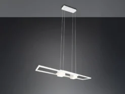 LED Pendelleuchte ALBANY Weiß mit Fernbedienung dimmbar lang, Breite 100cm