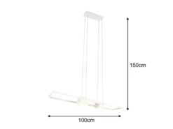 LED Pendelleuchte ALBANY Weiß mit Fernbedienung dimmbar lang, Breite 100cm