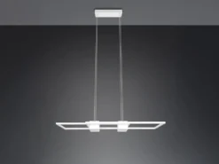 LED Pendelleuchte ALBANY Weiß mit Fernbedienung dimmbar lang, Breite 100cm