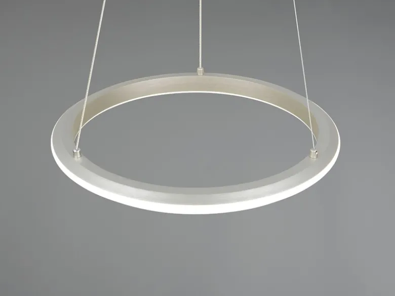 LED Pendelleuchte AMADOR Metall Silber, dimmbar & Lichtfarbe einstellbar Ø 45cm